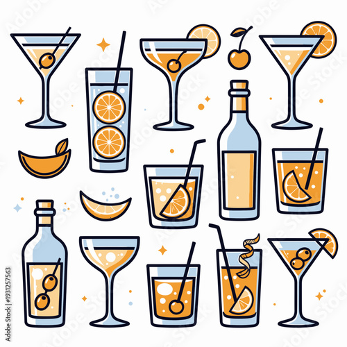 Cocktail Collection vector illustration