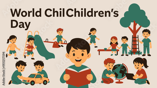 Happy World Children's Day vector illustration