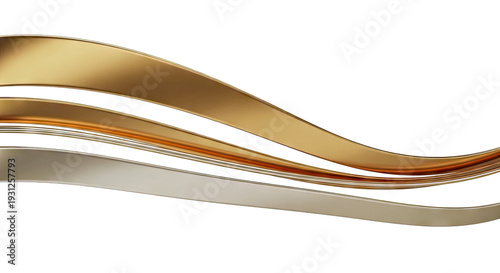 Flowing Gold Ribbons Abstract Background