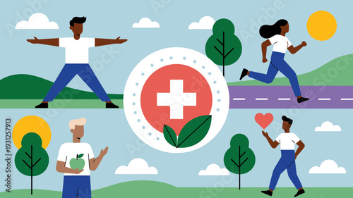 Healthy Lifestyle Illustration vector illustration