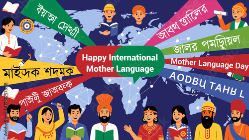 International Mother Language Day vector illustration
