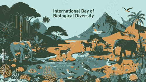 International Day of Biological Diversity vector illustration