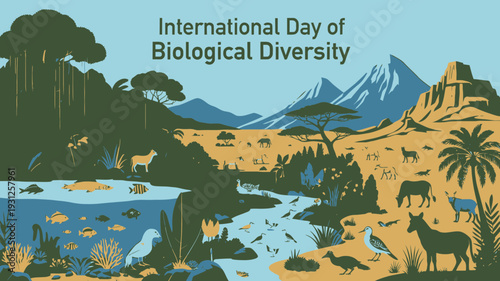 International Day of Biological Diversity Banner vector illustration