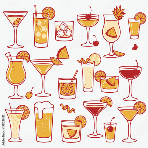 Cocktail Collection vector illustration
