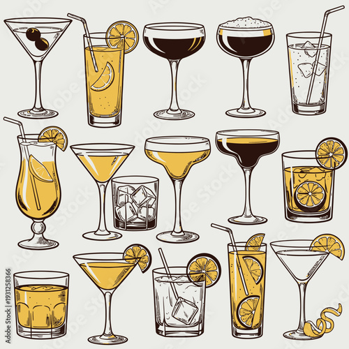 Cocktail Collection vector illustration