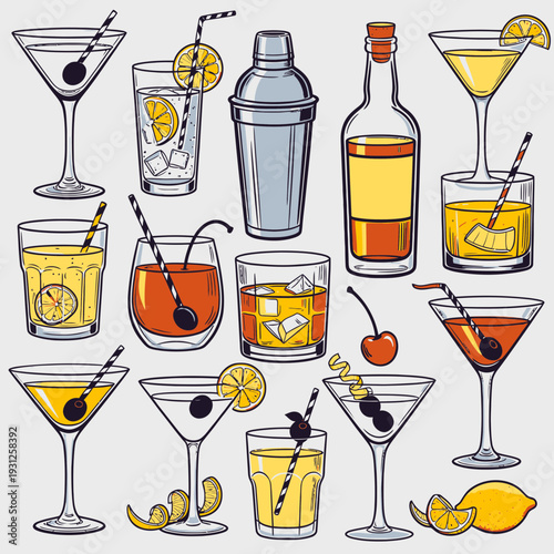 Cocktail Collection Illustration vector illustration
