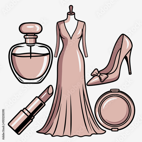 Fashion Essentials for a Glamorous Night Out vector illustration