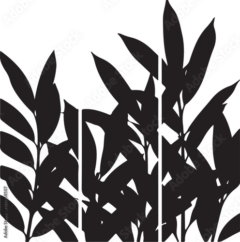 Modern abstract leaf wall panel design featuring elegant botanical shapes in a clean minimalist style.