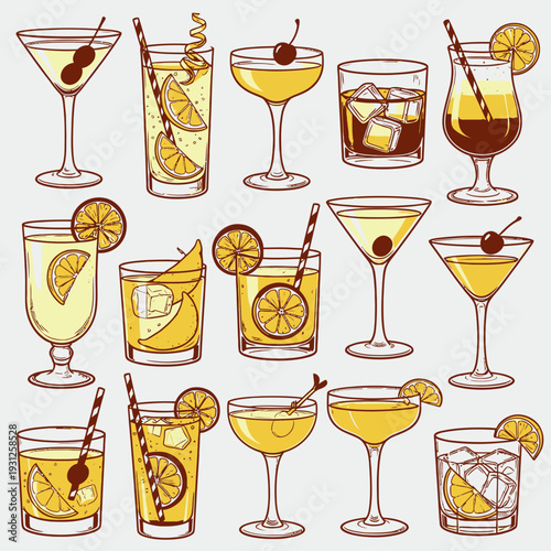 Cocktail Collection vector illustration