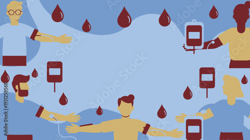 Blood Donation Scene vector illustration