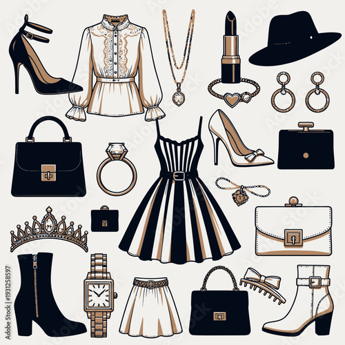 Fashion Accessories Collection vector illustration