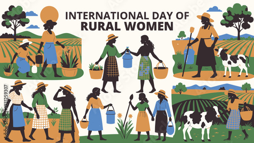 International Day of Rural Women vector illustration
