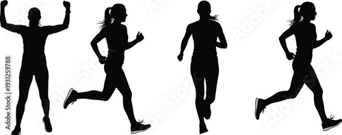 Set of Four Female Lingerie Underwear Technical Flat Sketches Bra Vector Template with Polka Dot Pattern and Solid Black Color