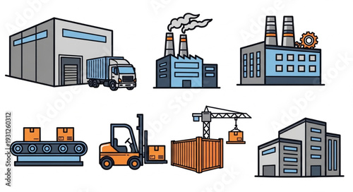 Industrial Factory Buildings and Equipment.