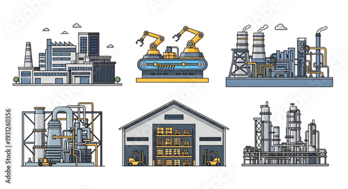 Industrial Factory Buildings and Equipment.