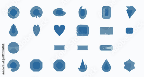 Modern Flat Diamond Icon Collection with Various Gemstone Shapes Vector Set