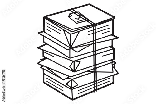 Organized Stack of Documents Tied