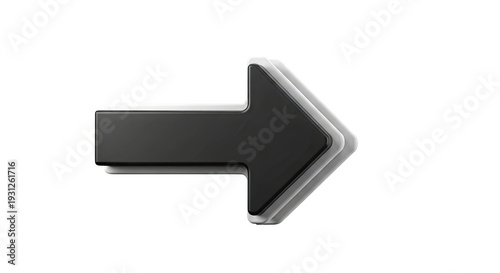 3D Black Arrow Forward Direction