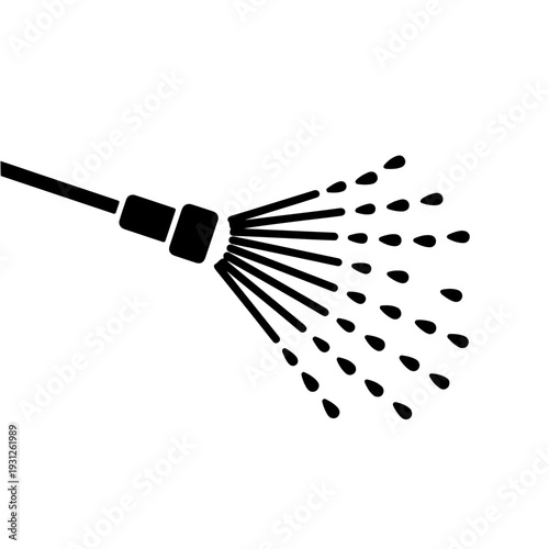 Close-up nozzle icon showing detailed water spray pattern for gardening and irrigation