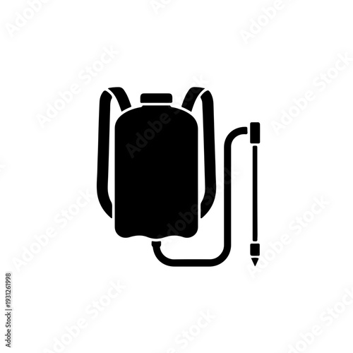 Backpack knapsack pressure sprayer icon for agriculture and professional sanitation isolated on white background