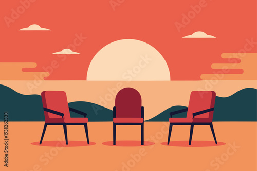 table and chairs on the beach