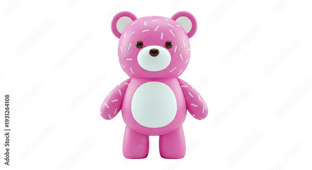 Fototapeta premium Pink Bear with Sprinkles Pattern