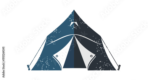 Blue camping tent icon, vector illustration