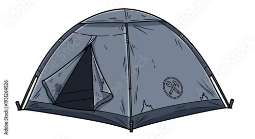 Gray Dome Tent Illustration