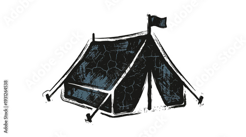 Hand-drawn camping tent illustration
