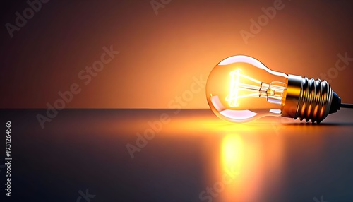 light bulb on black background