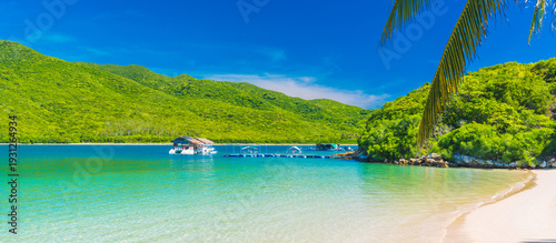 Wallpaper Mural Summer island palm tree sea sand beach. Torontodigital.ca