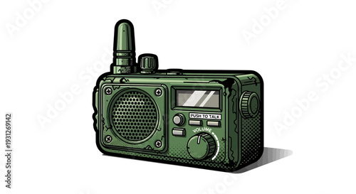 Green Vintage Walkie Talkie Radio