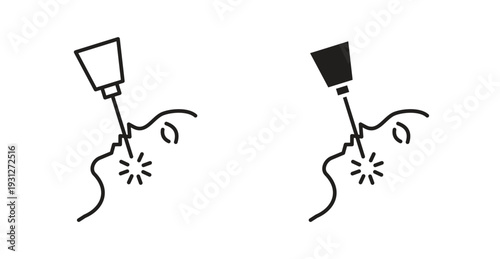 Laser anti aging beauty icon. web vector design