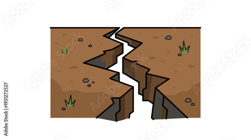 Deep Earth Crack Illustration