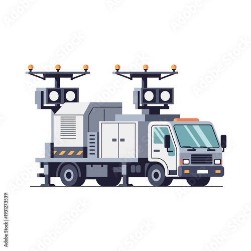 Mobile Traffic Radar Speed Camera Enforcement Vehicle Illustration.