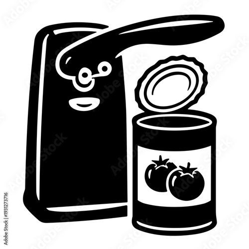 vector illustration of electric can opener
