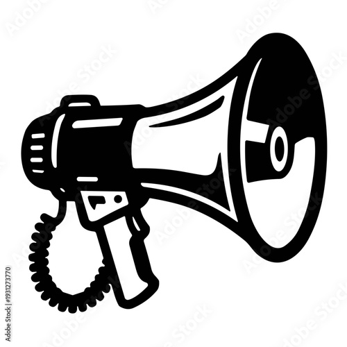 icion illustration megaphone icon isolated on silhouette vector