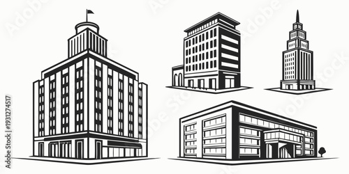 A collection of various architectural building designs and styles