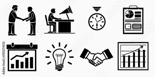 Illustrations of business concepts and activities