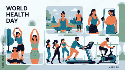 World Health Day Celebrations vector illustration