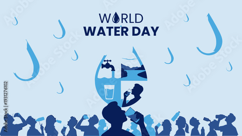 World Water Day Celebration vector illustration