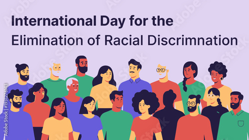 Diverse Group for Racial Equality vector illustration