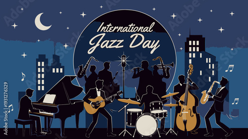 International Jazz Day Celebration vector illustration