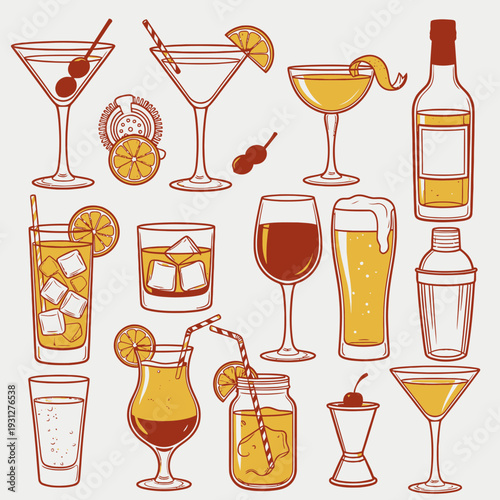 Cocktail Collection vector illustration