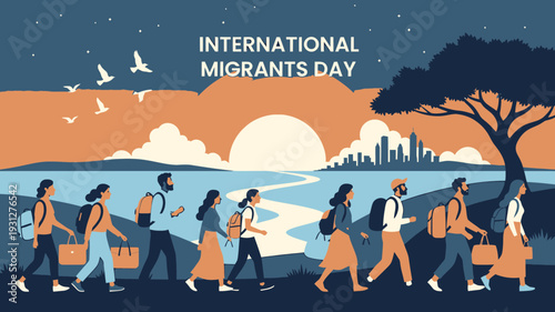 International Migrants Day Illustration vector illustration