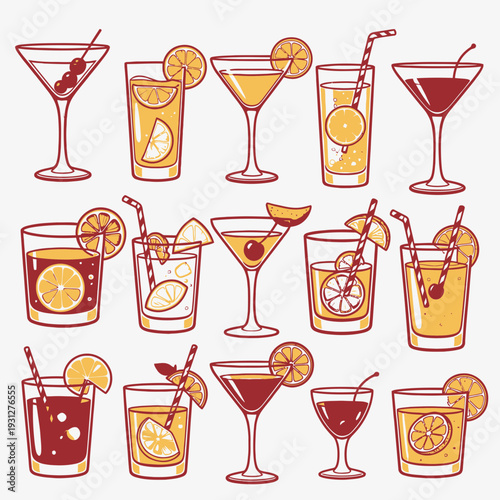 Cocktail Collection vector illustration