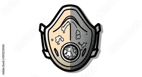 Dusty Respirator Mask Illustration