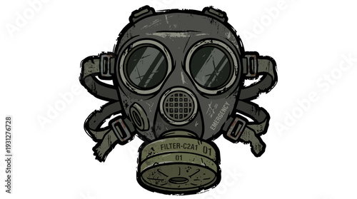 Grunge Gas Mask Illustration