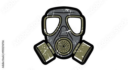 Grungy Gas Mask Illustration