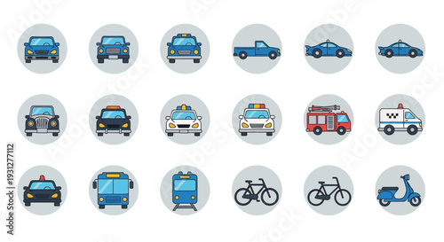 car icon set. Car icon collection. Car service and repair icons element. Containing car wash, vehicle, garage, engine, oil, maintenance, accelerate and brake icons.